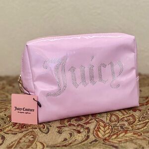 Juicy Couture Cosmetic Travel Bag with Toiletry Bottle | Pink